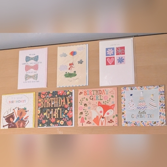 Other - Set of 7 Birthday Cards & Envelopes with Pop-ups, Googly Eyes, Pom-Poms